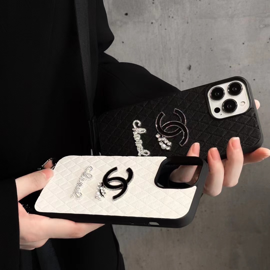 携帯 ケース シャネル偽物 スマートフォンケース 耐衝撃 落下防止 simple 軽量 ゴム シャネル風 2色可選 ホワイト_6