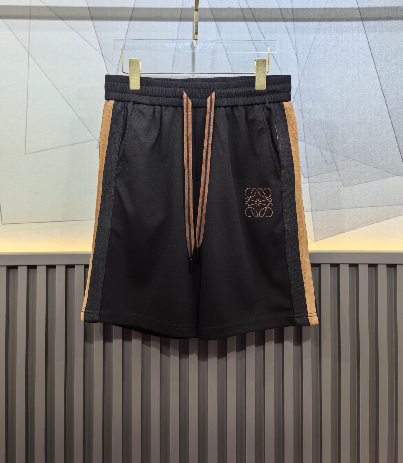 ロエベ ショートパンツコピー ズボン 短パン 通気性いい 旅行 水泳 ビーチ 夏新品 柔らかい メンズ ブラック_1
