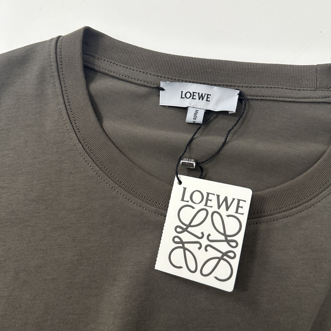 一番安い ロエベtシャツ 中古偽物 雰囲気がいい クルーネック 100％綿 トップス 半袖 ロゴ刺繍 シンプル グレイ_2