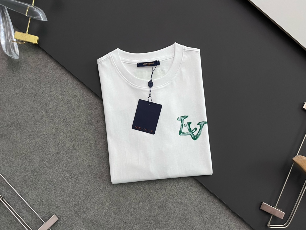 ルイヴィトンtシャツＮ級品 ロゴプリント 純綿 春夏服 シンプル 半袖 カジュアルトップス ホワイト_9