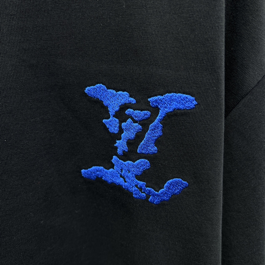 レディース ルイヴィトンtシャツ偽物 新着アイテムが入荷しました！半袖 夏服 トップス 純綿 刺繍 ブラック_7