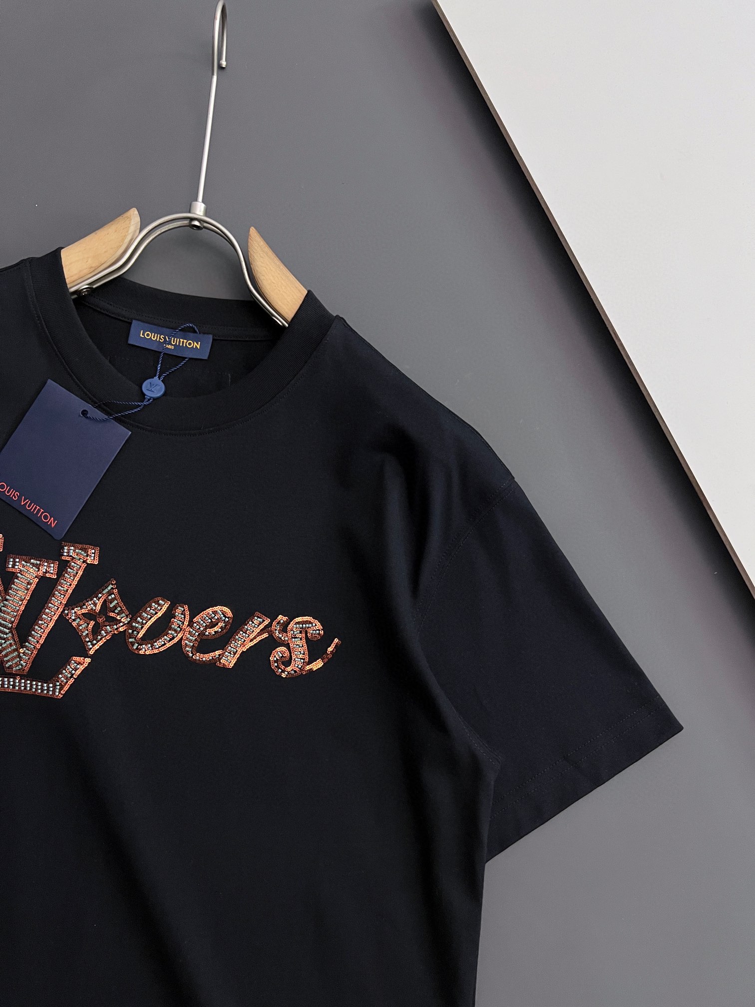 オンライン限定 ルイヴィトンtシャツ メンズ偽物 クルーネック 夏服 ロゴトップス プリント ゆったり 短袖 純綿 2色可選_5