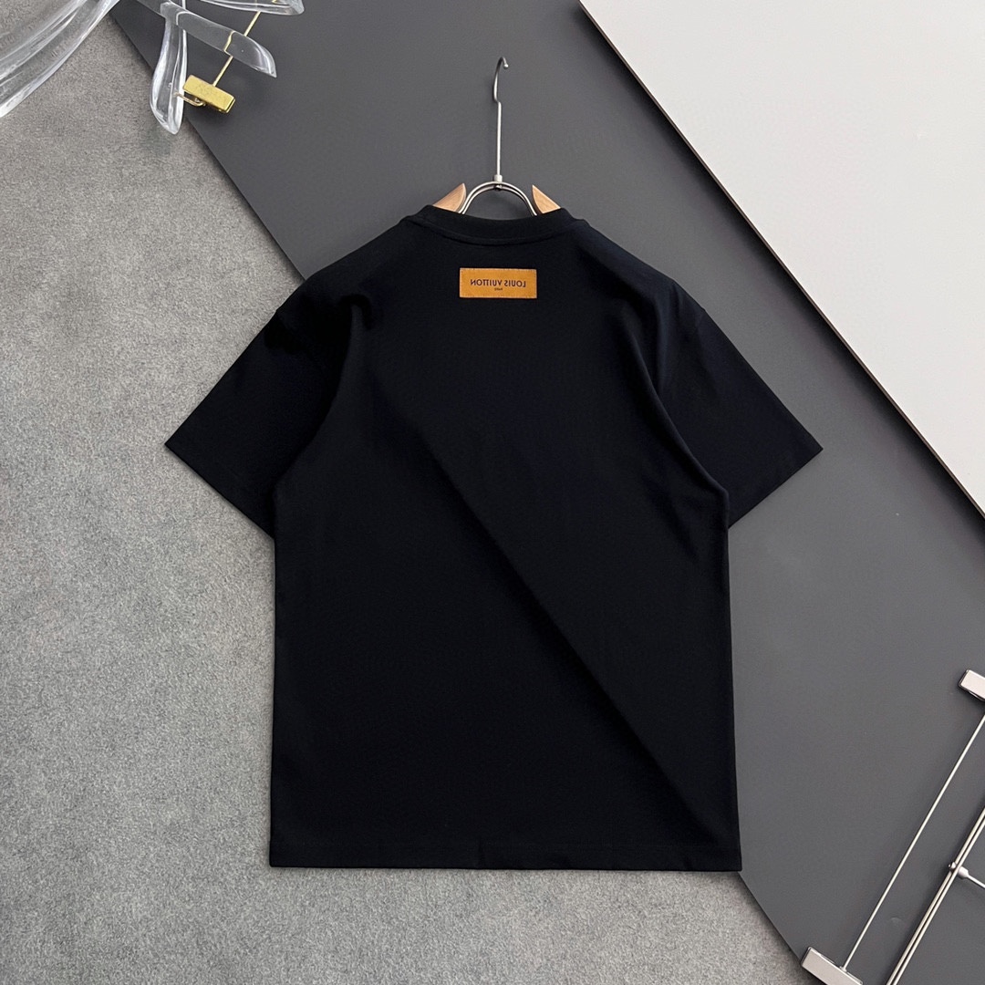 オンライン限定 ルイヴィトンtシャツ メンズ偽物 クルーネック 夏服 ロゴトップス プリント ゆったり 短袖 純綿 2色可選_8