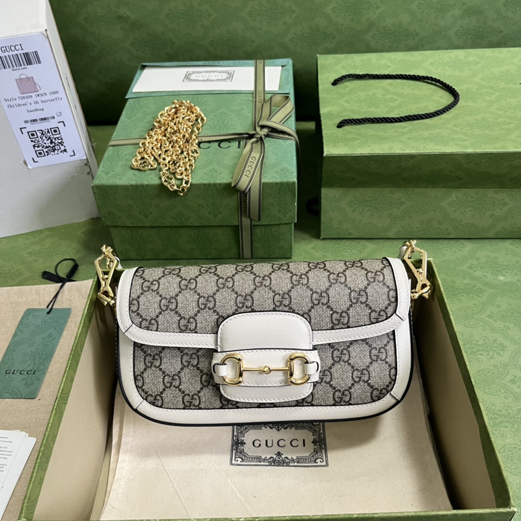 グッチ バック偽物 Horsebit 1955シリーズ 斜め掛けバッグ 持ちバッグ 型番735178 レザー 花柄 レディース ブラック_1