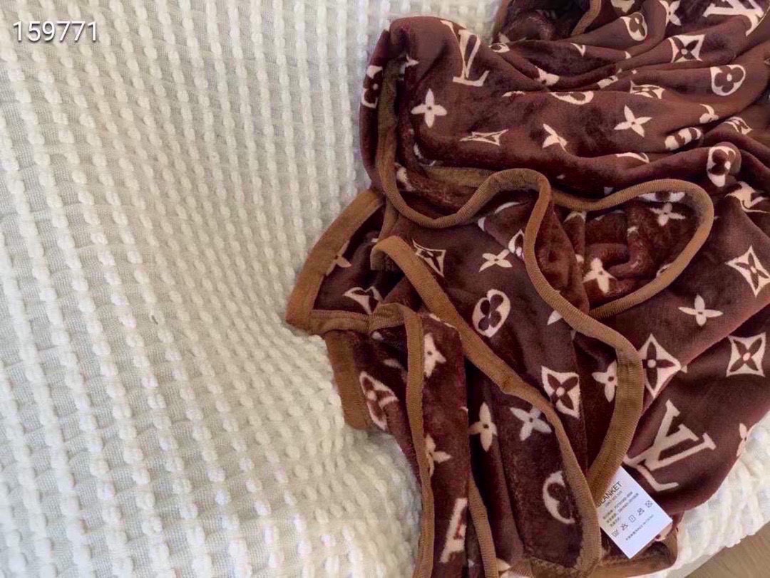 louis vuitton ブランケットスーパーコピー 毛布 あったか フランネル 柔らかく肌触 掛け毛布 花柄 ブラウン_6