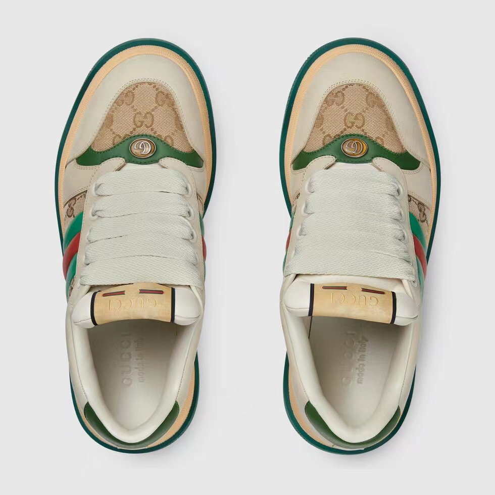 期間限定品 gucci スニーカー メンズ偽物 運動靴 厚い底 カップル 防滑 カジュアルシューズ 通学 グリーン_3