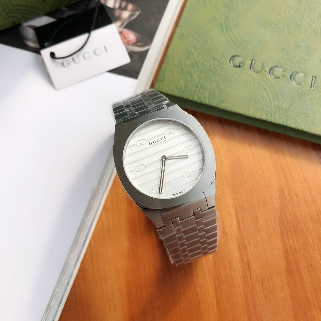 gucci 腕時計 レディースコピー ウォッチ ファッション simple 防水 スチールバンド うで時計 メンズ 2色可選 ホワイト_6