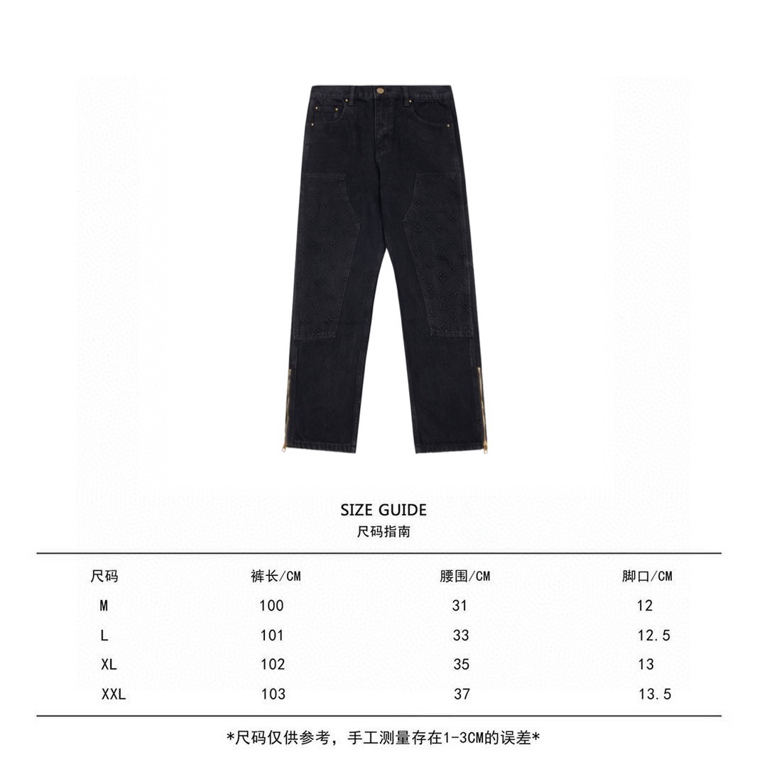 ヴィトン ジーンズスーパーコピー ズボン デニム素材 筒形 オンライン限定 シンプル ゆったり 男女兼用 ブラック_8