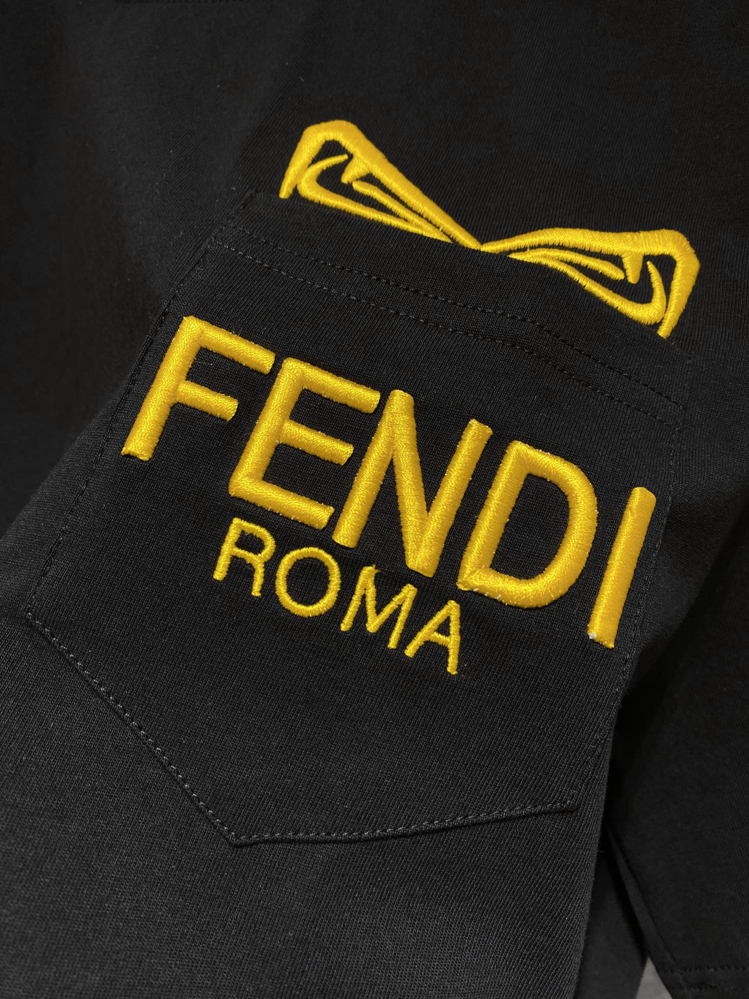 お得品‼fendi t シャツ レディース偽物 夏服 トップス 純綿 ロゴプリント simple 柔らかい 半袖 ブラック_5