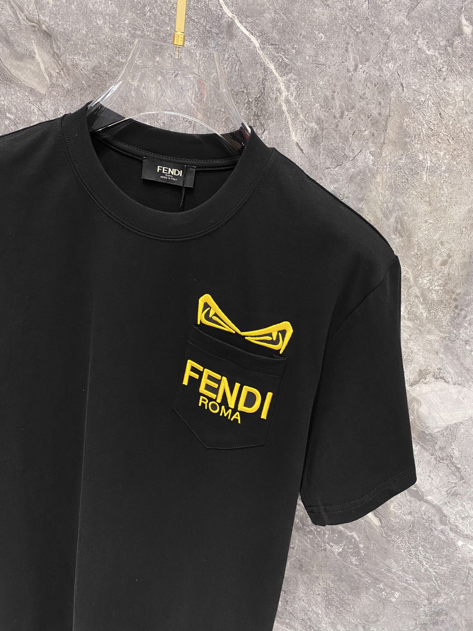お得品‼fendi t シャツ レディース偽物 夏服 トップス 純綿 ロゴプリント simple 柔らかい 半袖 ブラック_6