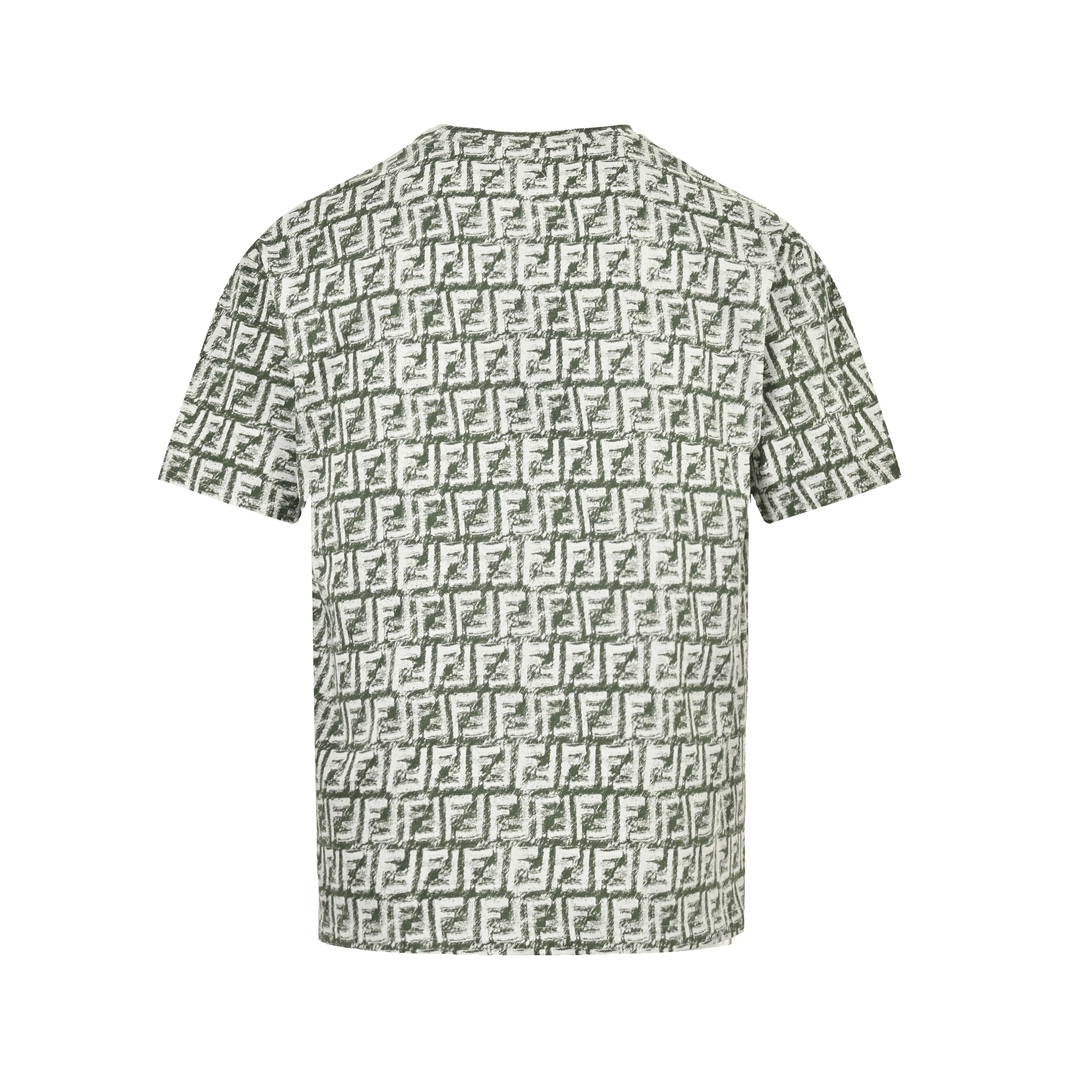 オンライン限定 fendi メンズ t シャツ偽物 トップス 純綿 プリント 花柄 柔らかい 半袖 シンプル 夏服 グリーン_3