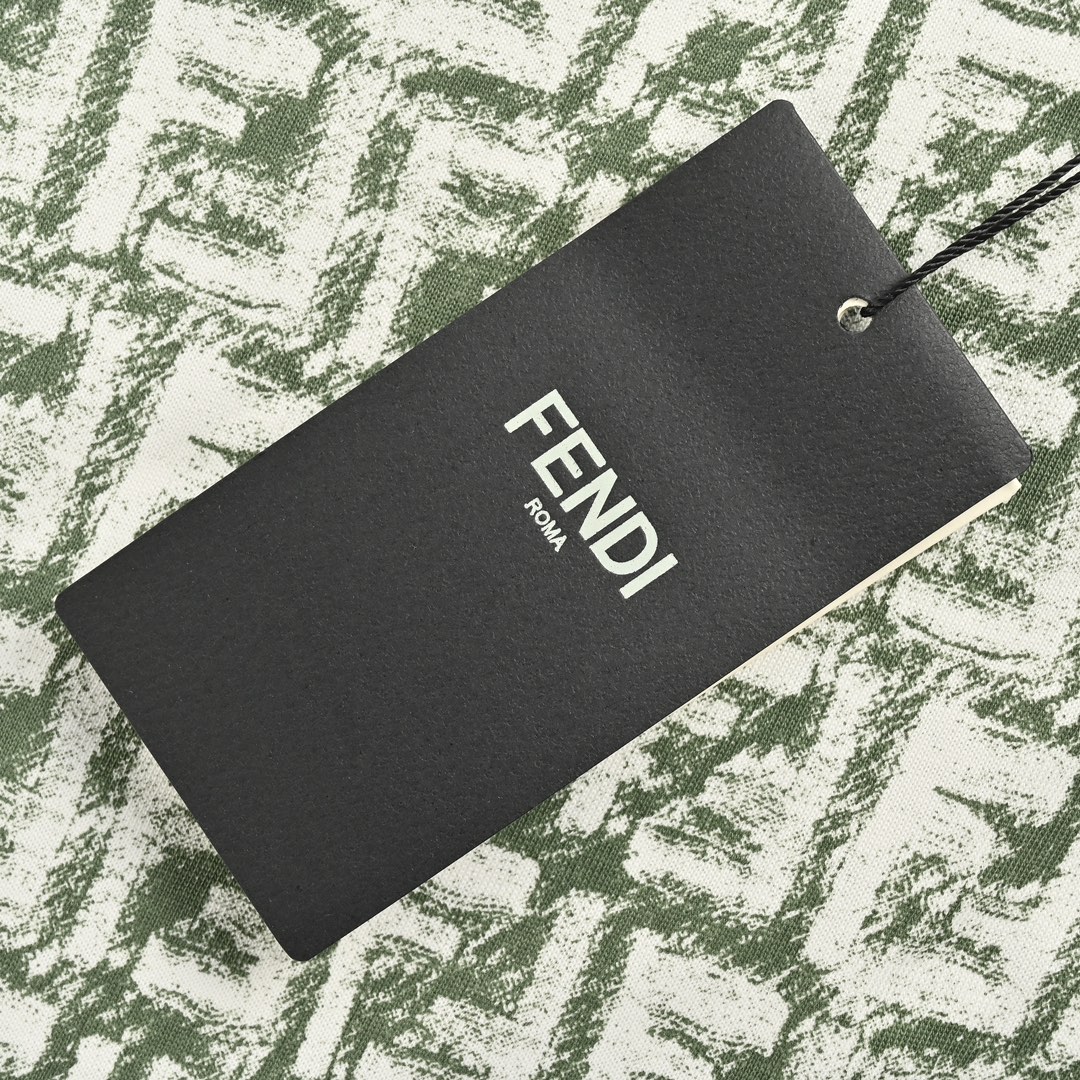 オンライン限定 fendi メンズ t シャツ偽物 トップス 純綿 プリント 花柄 柔らかい 半袖 シンプル 夏服 グリーン_7