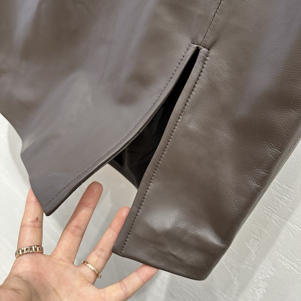 今季のおすすめ フェンディ タイト スカートコピー 春夏新品 レザー シンプル レディース セクシー ブラウン_4