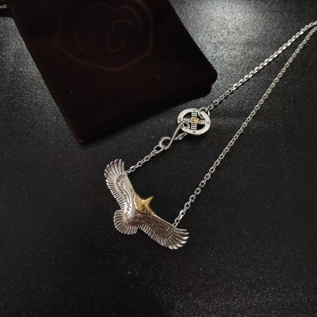 2024年のお買い得品 goro's ペンダントＮ級品 鷹かたち シンプル ファッション 大人気もの シルバー_6