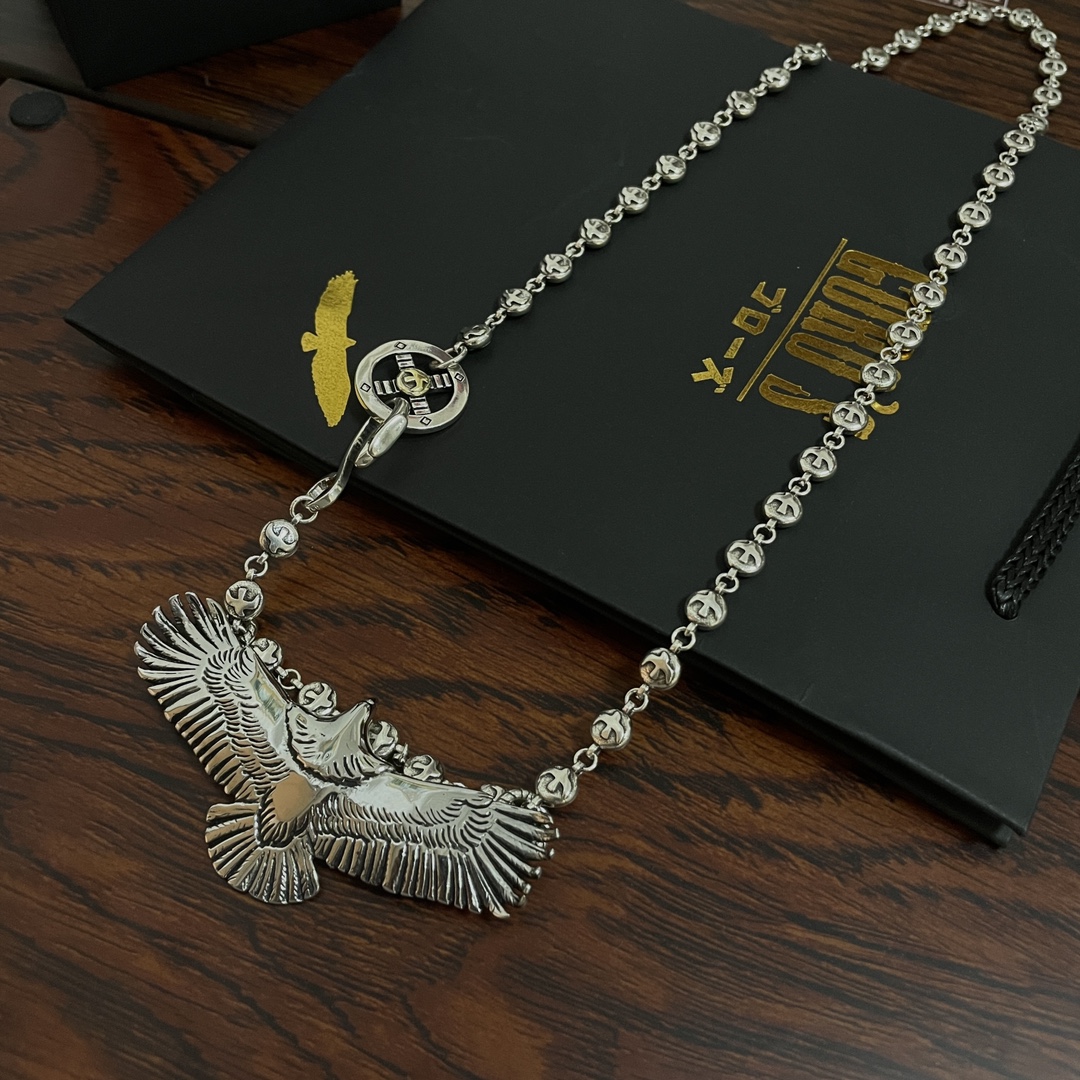ゴローズ ネックレス 十字架コピー チェーン付きのペンダント 鷹形のネックレス シルバー 新品販売_4