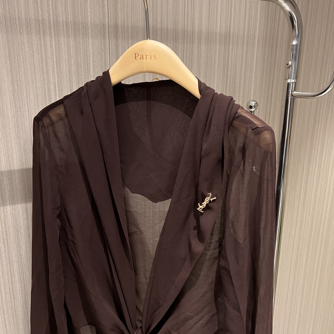 ysl t シャツ レディースコピートップス 長袖 フード付き 日焼け止めアウター レディース ブラック_2