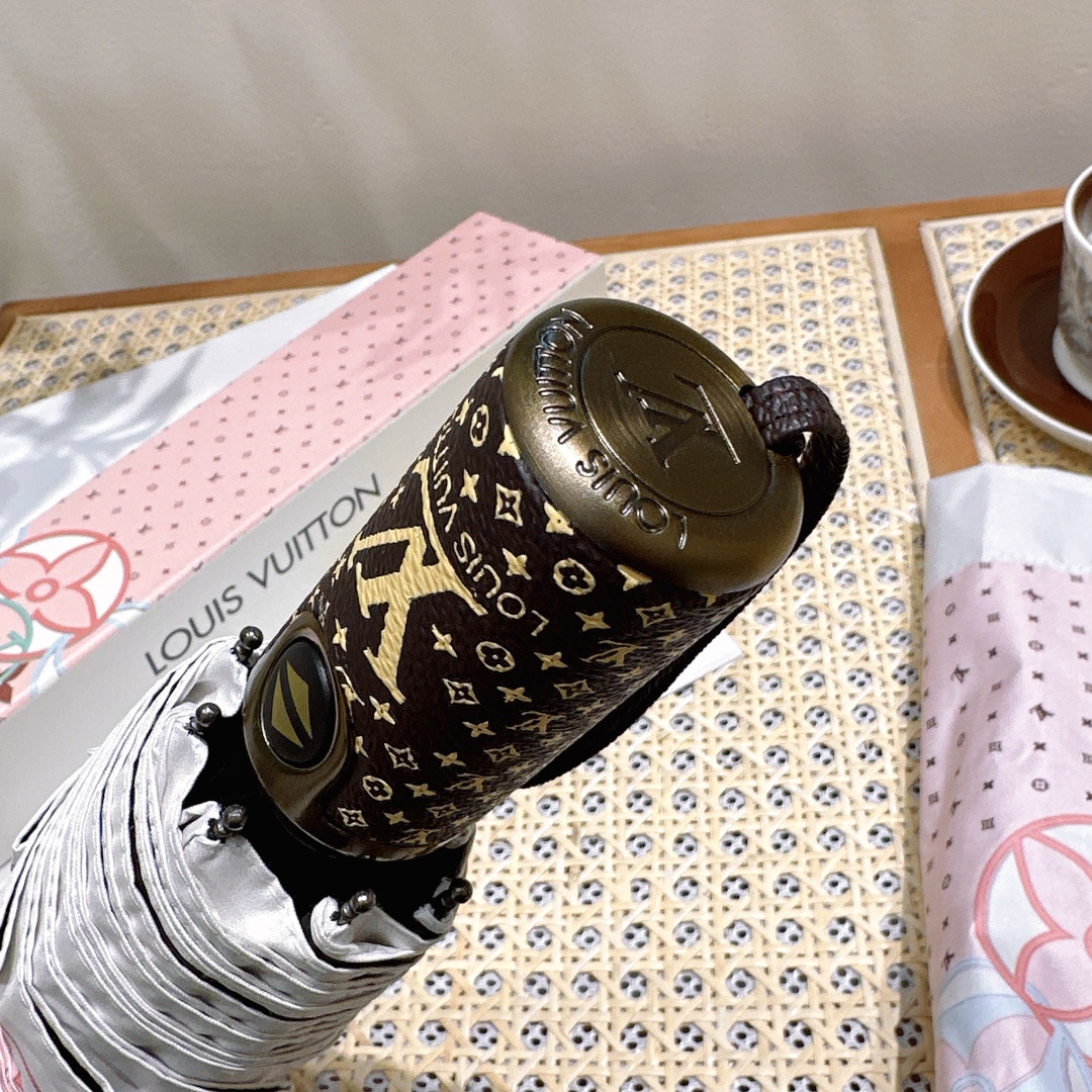 個性的 傘 ヴィトンコピー 折り畳み傘 遮光 遮熱 可愛い シンプル 花柄 プリント 日傘兼用雨傘 ピンク_2