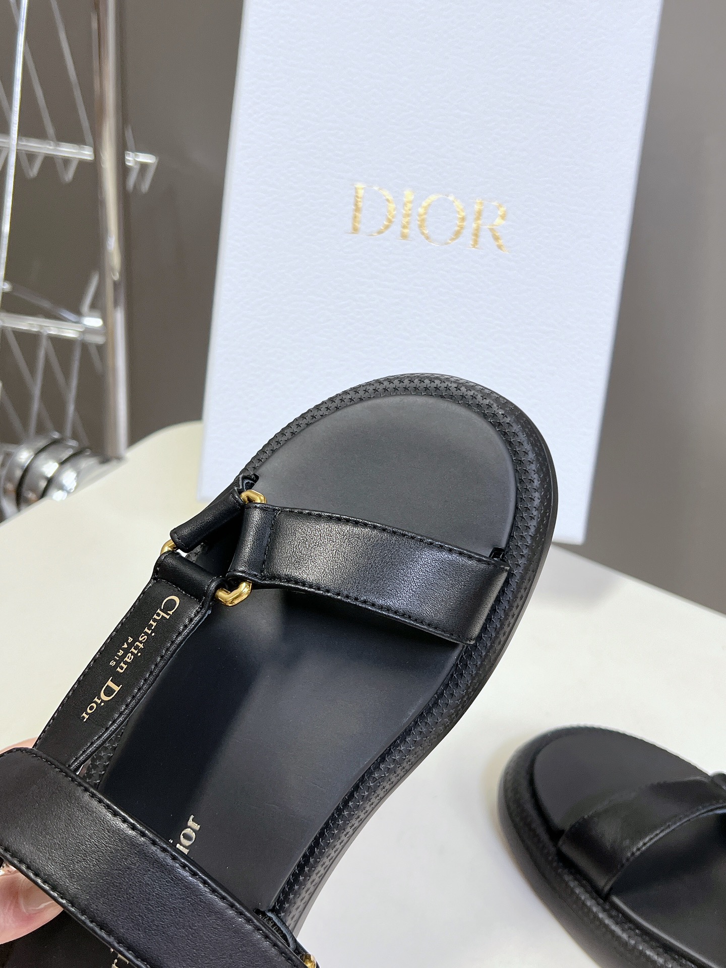 人気新作アイテム dior aqua サンダルコピー 柔らかい マジックテープのサンダル 夏用 水陸両用 ブラック_7