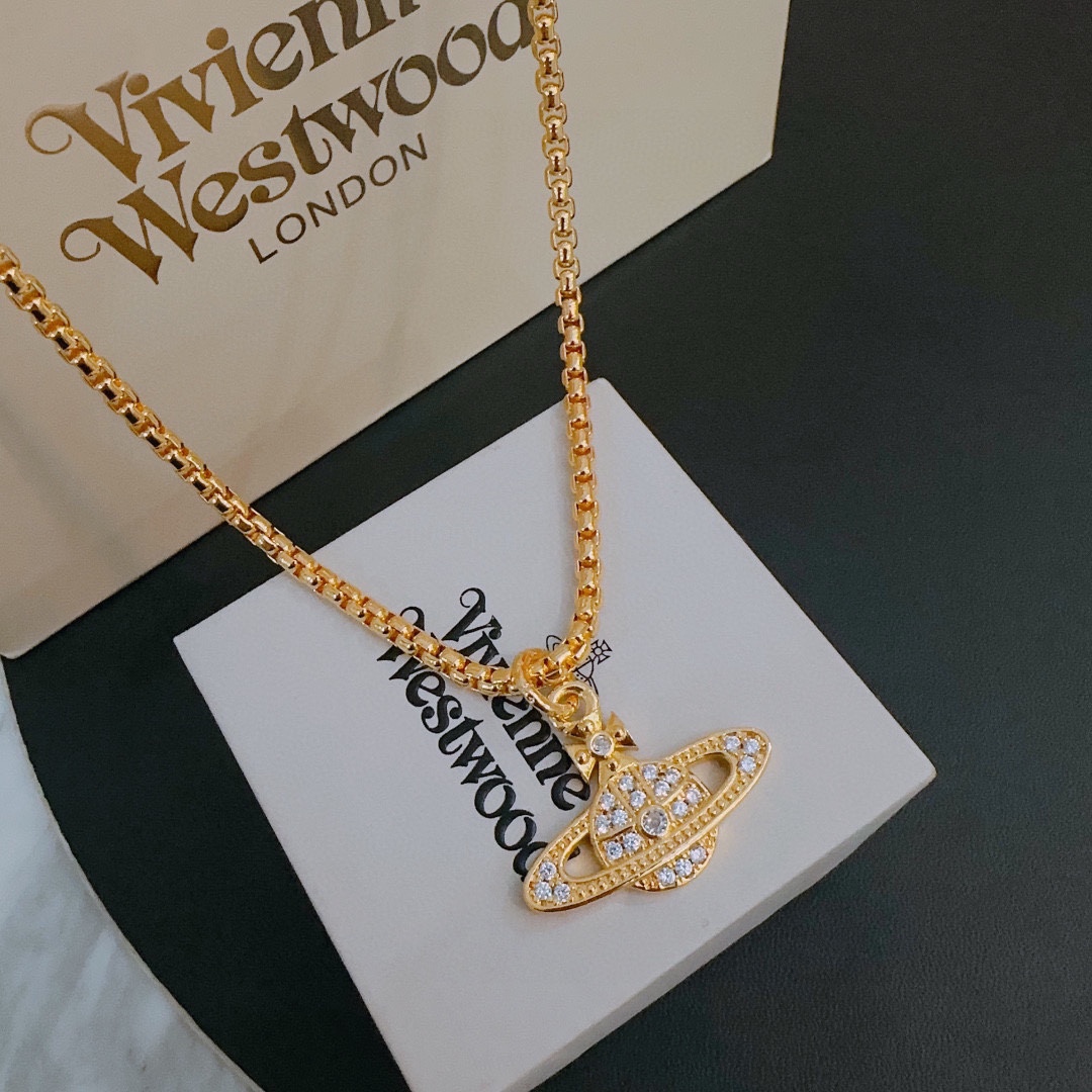vivienne westwood ネックレススーパーコピー パンク風 ネックレス 大土星 大人気 シンプル ゴールド_3