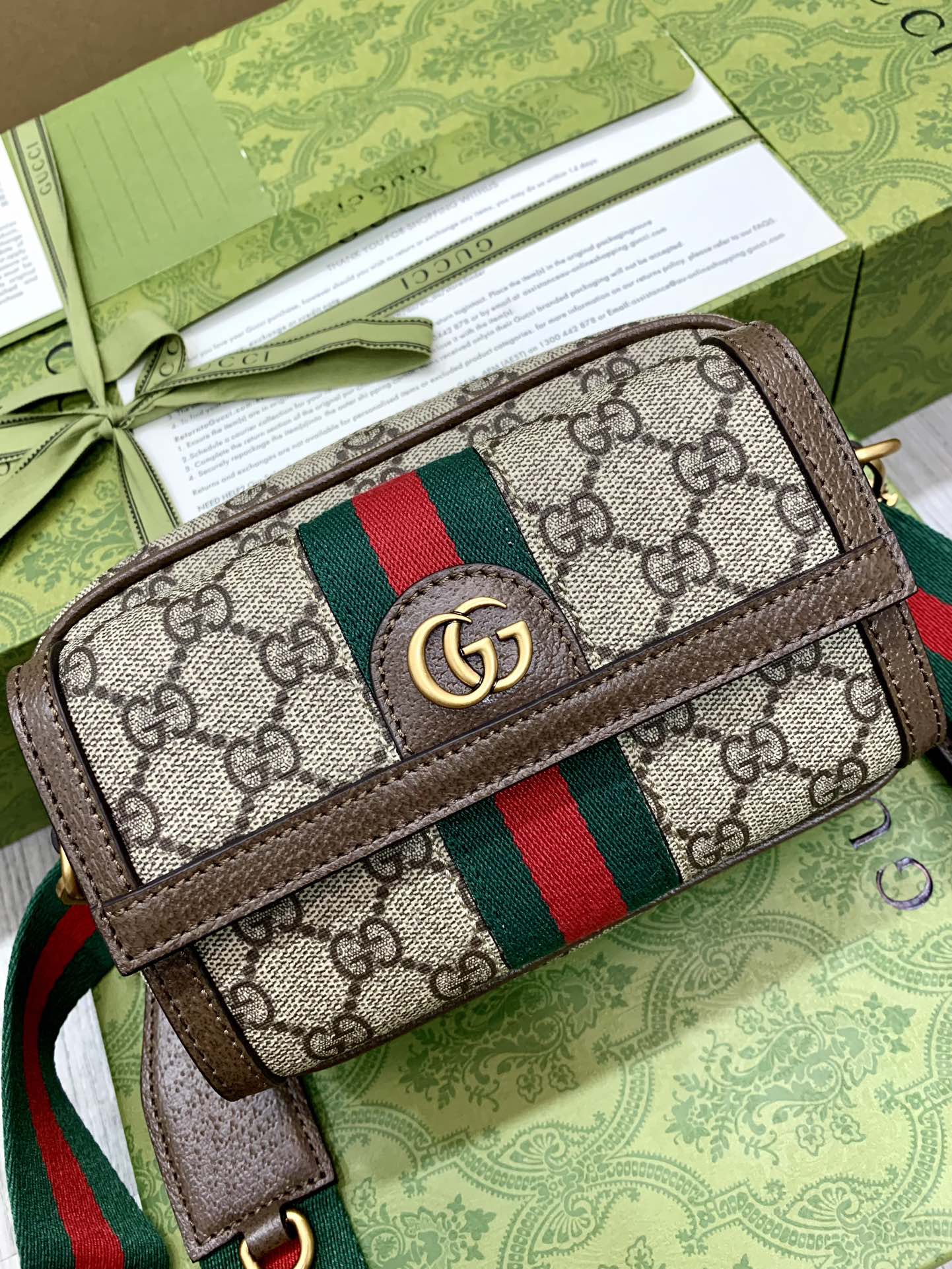 グッチ バッグＮ級品 斜め掛けバッグ 型番746308 ファッション 花柄 ミニバッグ レディース ブラウン_2