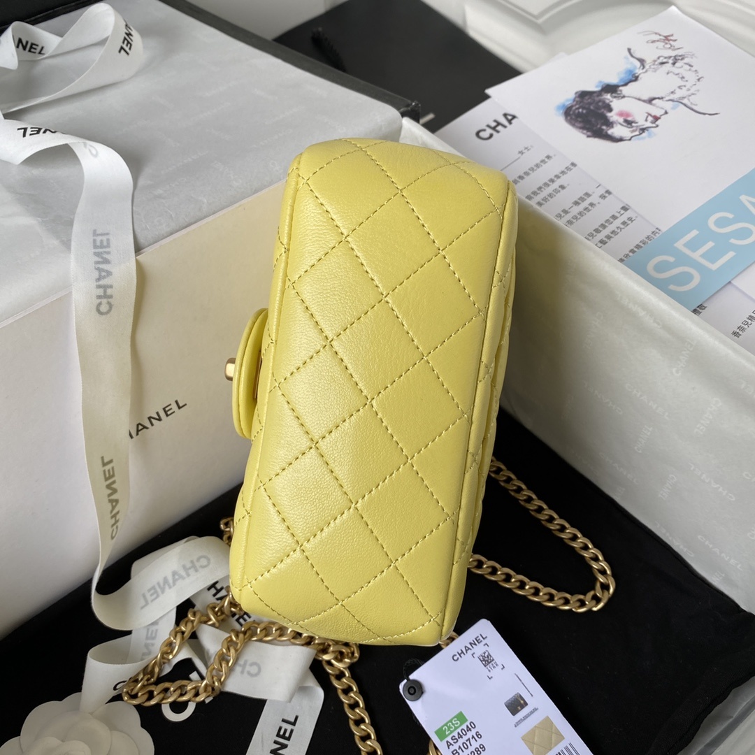シャネルバッグ 売るなら激安通販 レザー 優雅 女性 斜め掛け チェーンバッグ 優雅 触り心地が良い イエロー_4