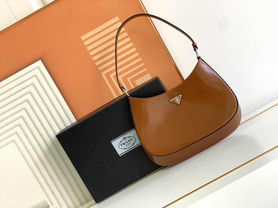 プラダナッパレザーバッグ偽物 ハンドバッグ レザー 高品質 1BC499 シンプル hoboバッグ ブラウン_1