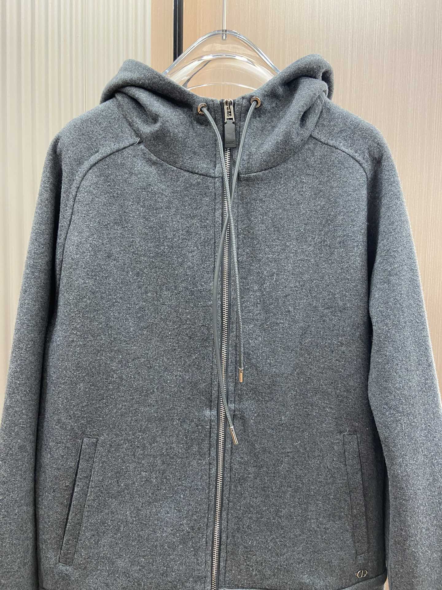 dior ジャケット サイズ感スーパーコピー 運動 トップス アウター 厚い 暖かい フード付き グレイ_5