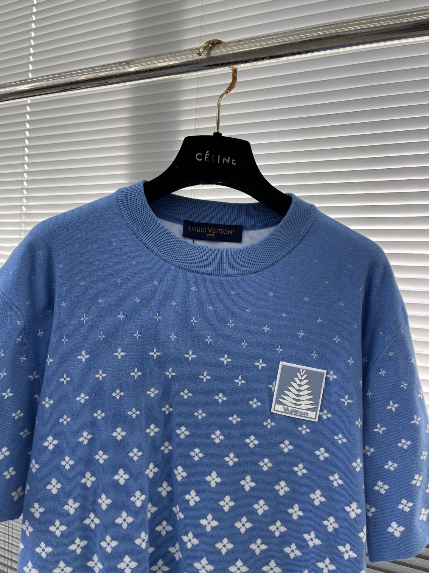 ルイヴィトンtシャツコピー 半袖 トップス 純綿 プリント シンプル 上質服 男女兼用 ブルー_3