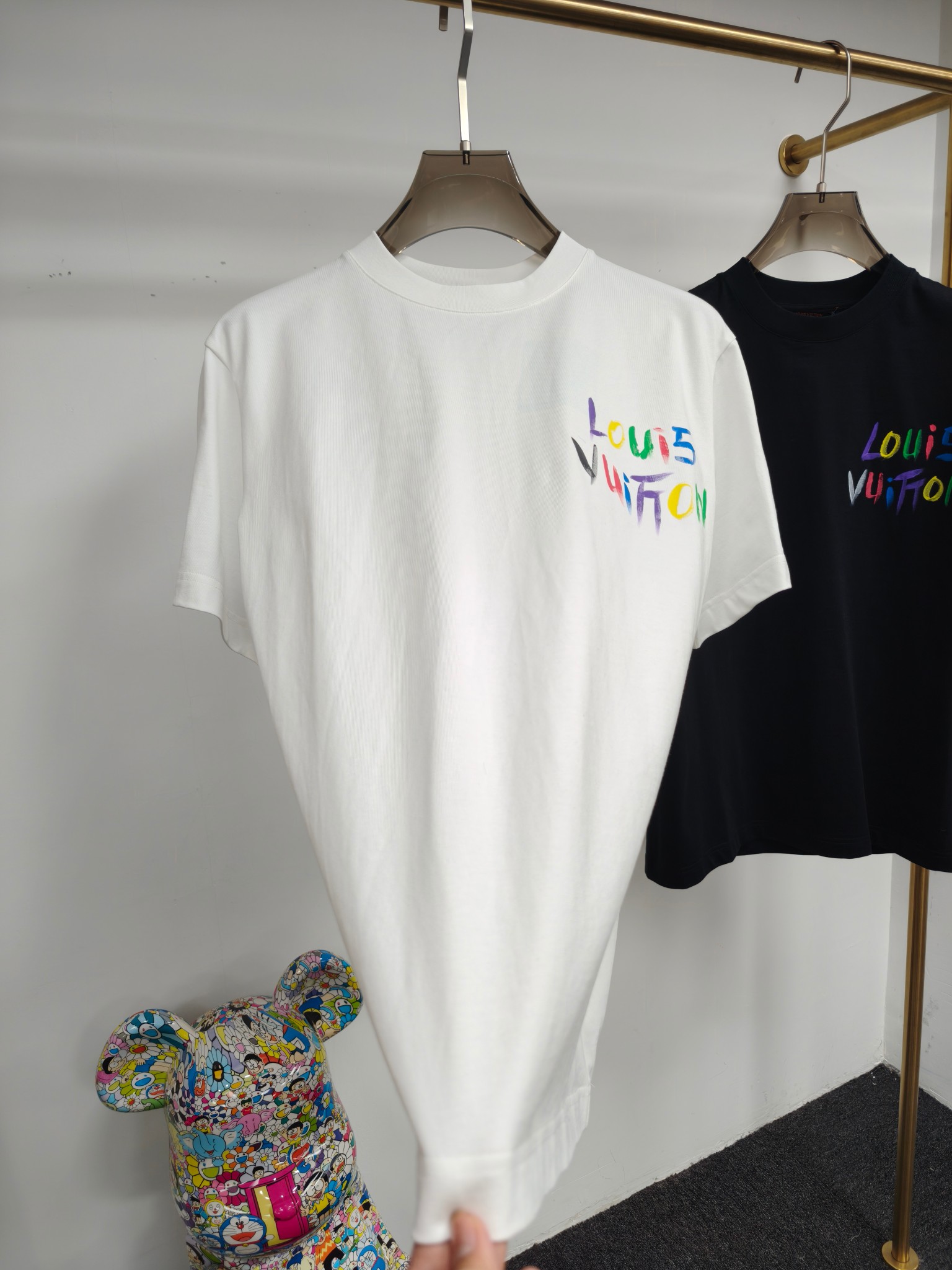 夏服 柔軟 ルイヴィトンtシャツヤフオクスーパーコピー 半袖 トップス 純綿 プリント シンプル ホワイト_2