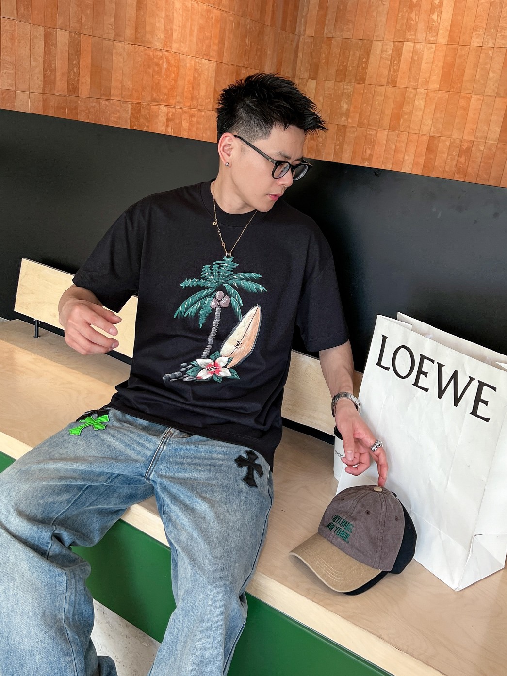 超激得価格 ルイヴィトン tシャツ モノグラム激安通販 半袖 トップス 純綿 プリント ゆったり ブラック_9