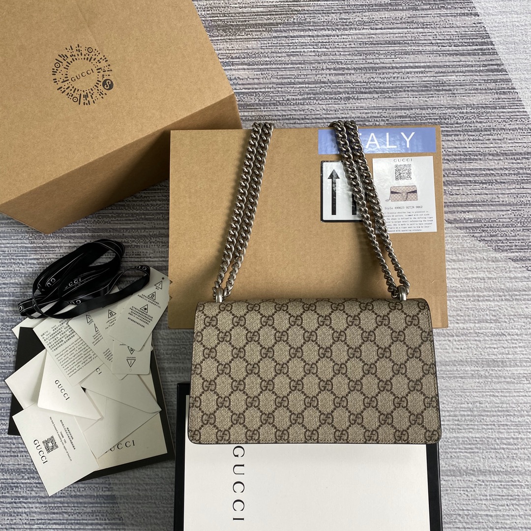 gucci バッグコピー 斜め掛けバッグ 本革 レザー 品質保証 シンプル 花柄 ブラウン_2