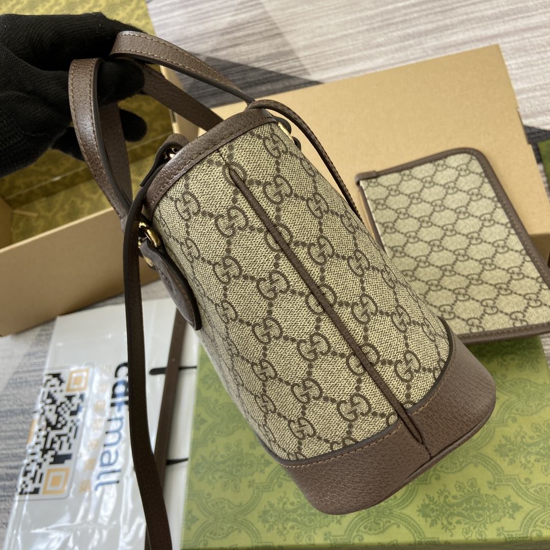 一番安い gucci バックコピー ハンドバッグ 本革 レザー 811716 花柄 上質 ブラウン_3