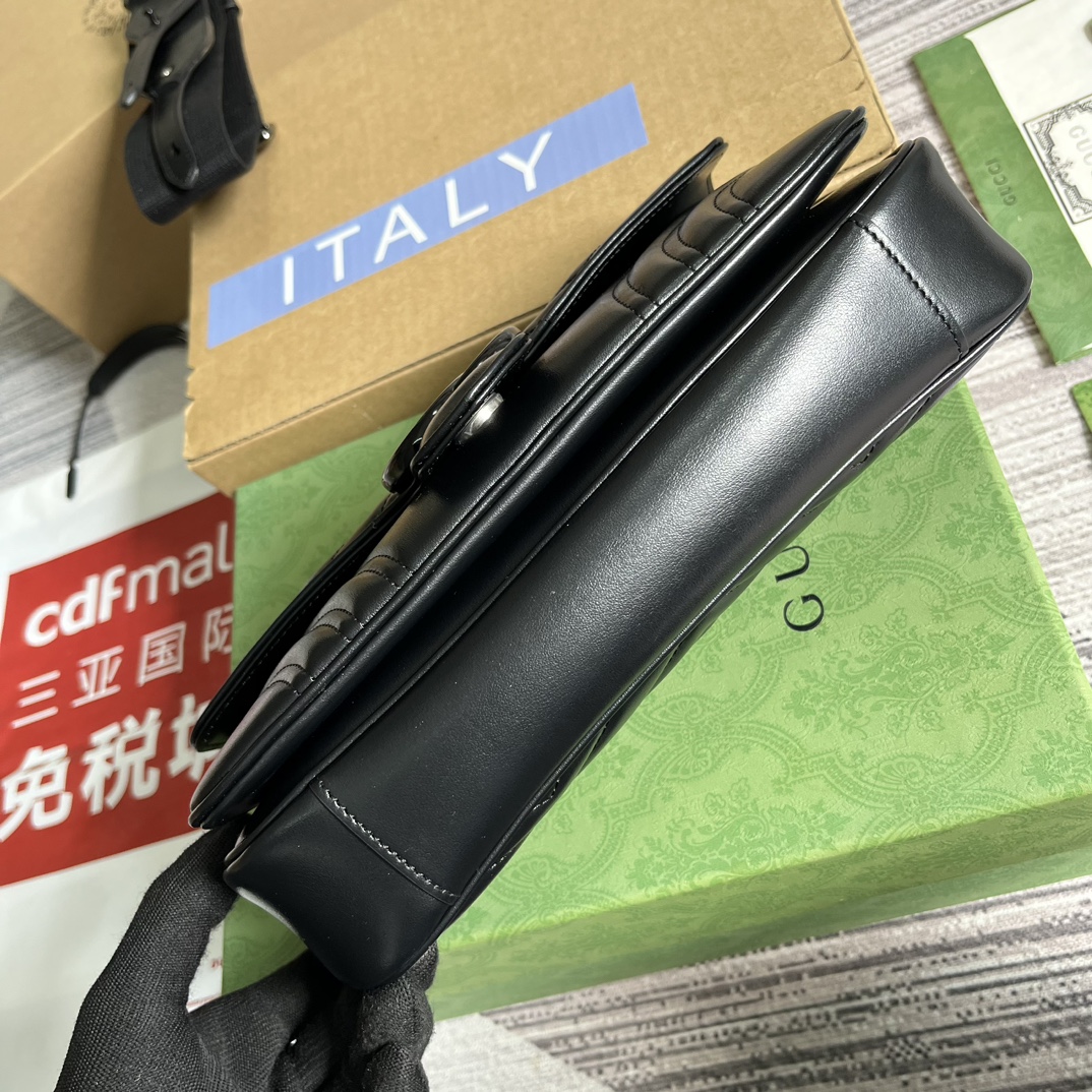 グッチ ポーチ激安通販 チェーンバッグ ハンドバッグ 本革 レザー 734814  優雅レディ ブラック_6