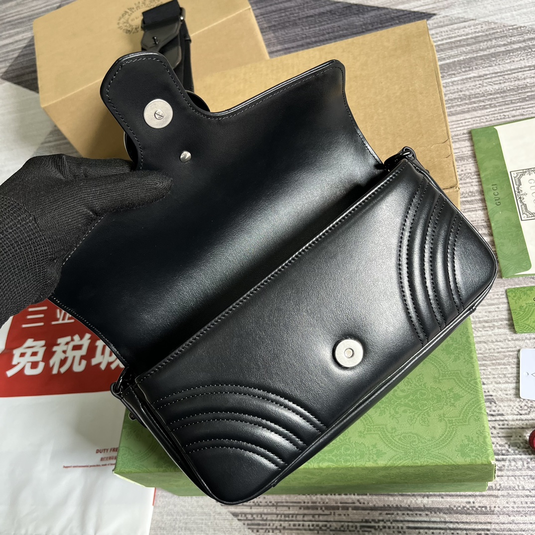 グッチ ポーチ激安通販 チェーンバッグ ハンドバッグ 本革 レザー 734814  優雅レディ ブラック_7