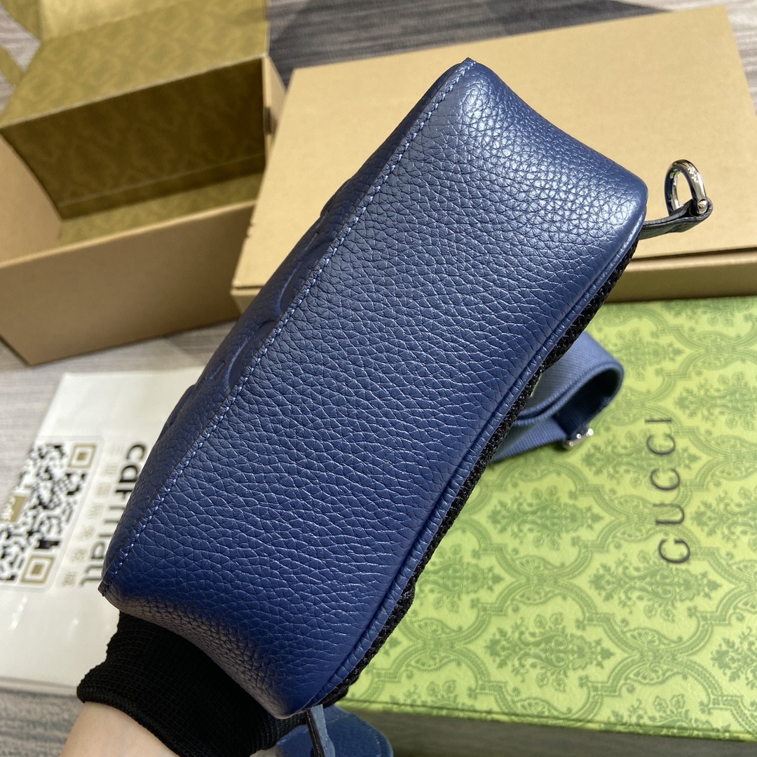 大得価の gucci オフィ ディアコピー 本革 レザー ミニ 斜め掛けバッグ 触り心地が良い ブルー_8