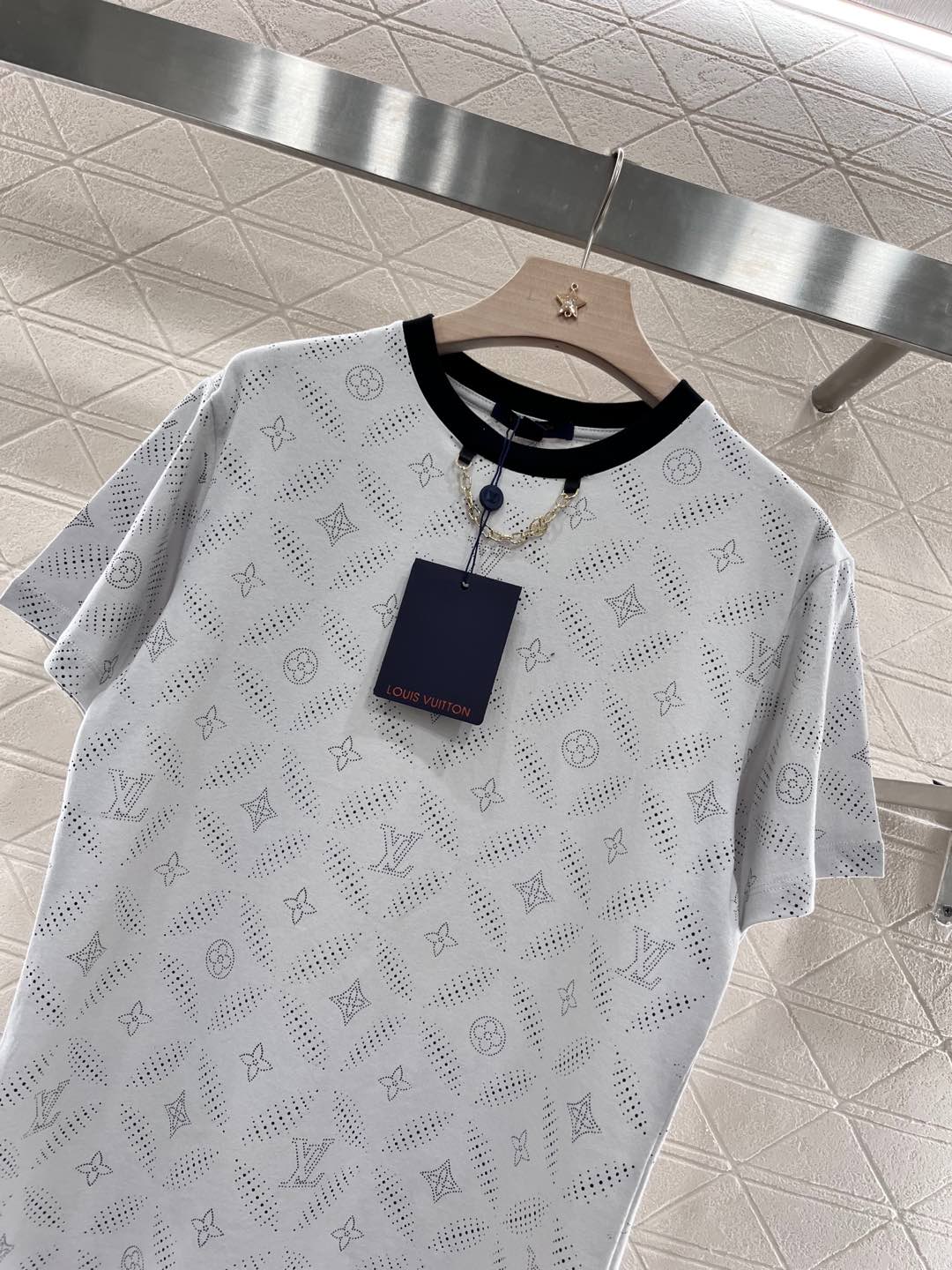 ルイヴィトンtシャツレディース偽物 短袖 トップス 純綿 ゆったり カジュアル 弾性がいい ホワイト_2