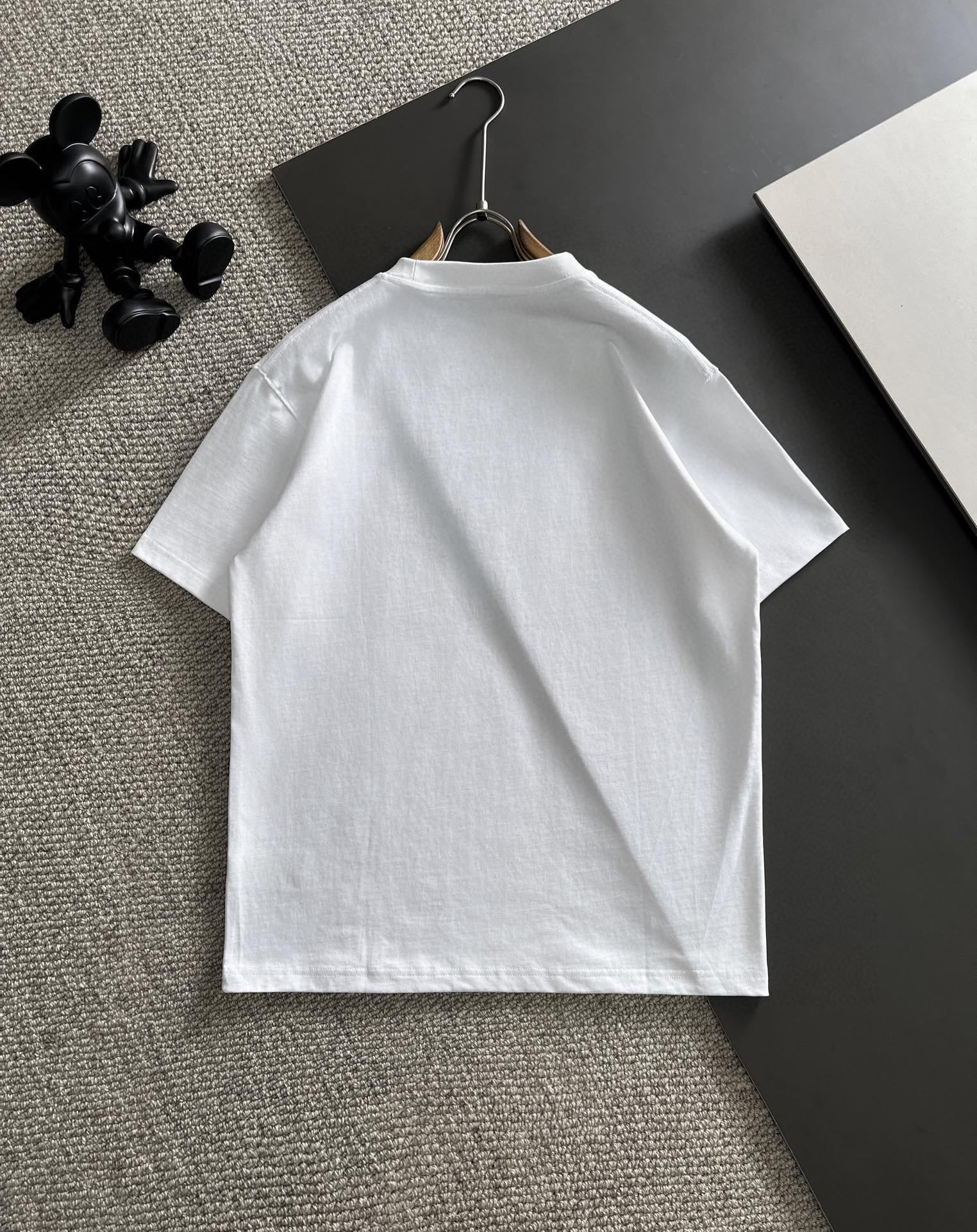 バレンシアガの服偽物 Ｔシャツ 短袖トップス シンプル 100%綿 プリント 男女兼用 ホワイト_2
