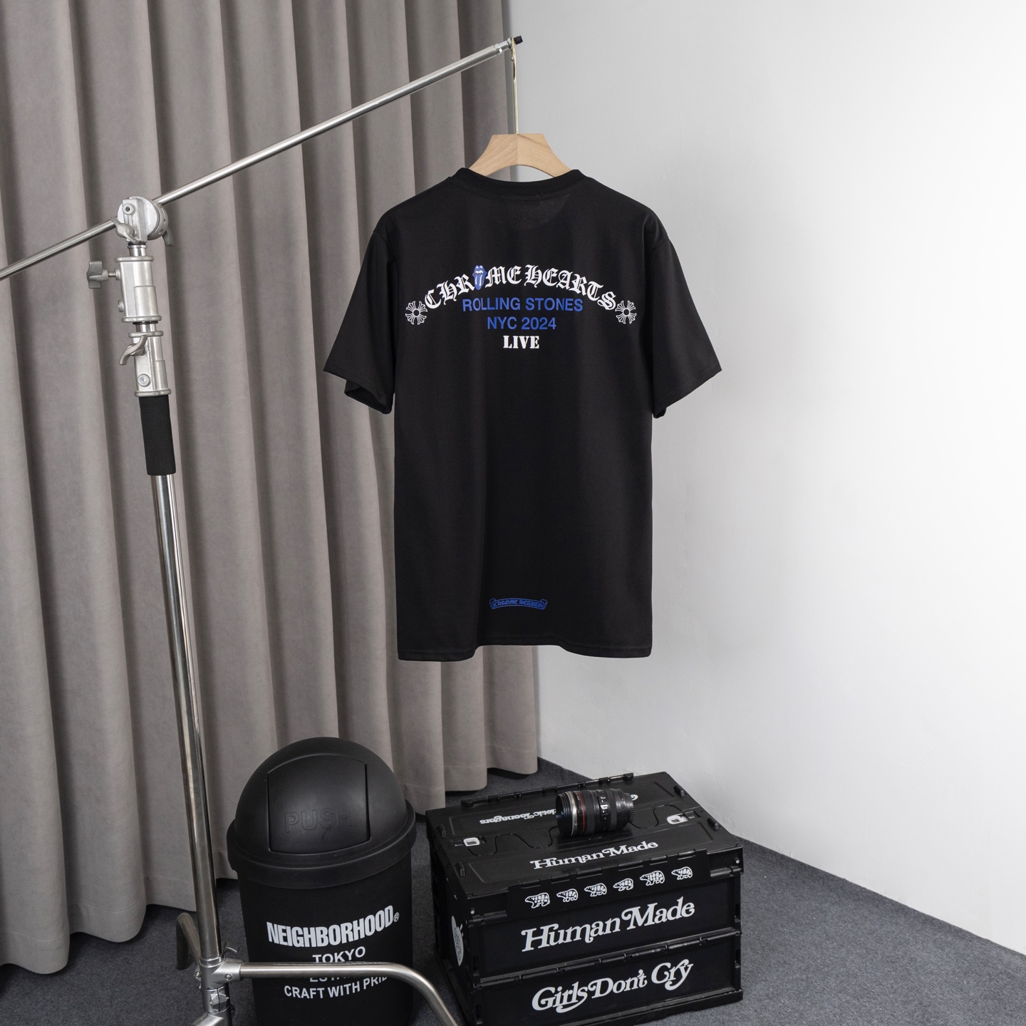 男女兼用 クロムハーツtシャツ 定価偽物 シンプル 柔軟 短袖 プリント トップス 100％綿 SDY2 ブラック_2