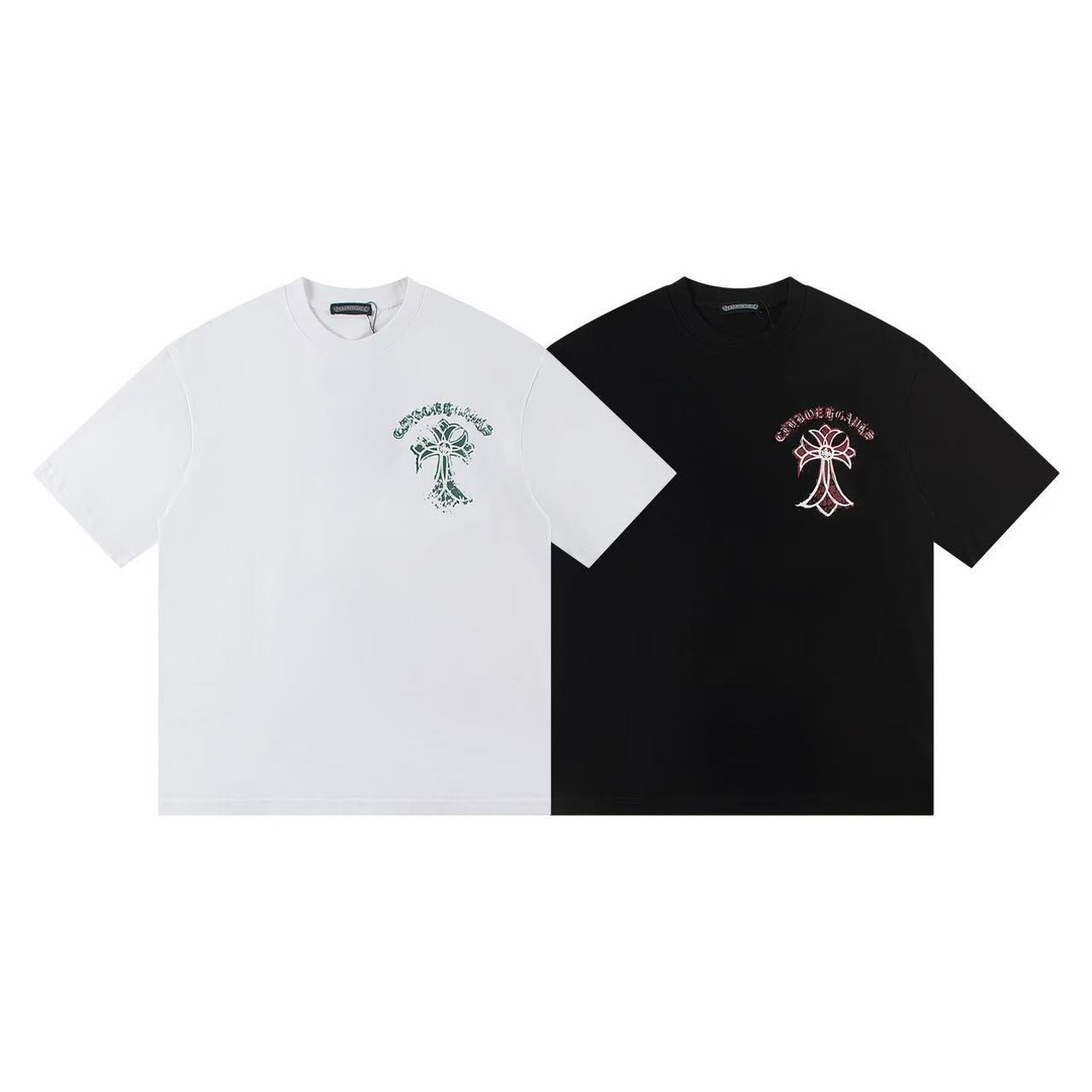 クロムハーツ 衣類偽物 ゆったり 柔軟tシャツ 短袖 プリント トップス 100％綿 シンプル 多色可選_1