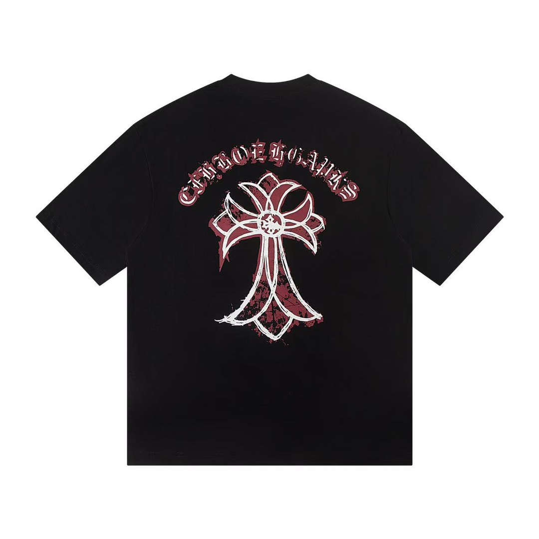 クロムハーツ 衣類偽物 ゆったり 柔軟tシャツ 短袖 プリント トップス 100％綿 シンプル 多色可選_4