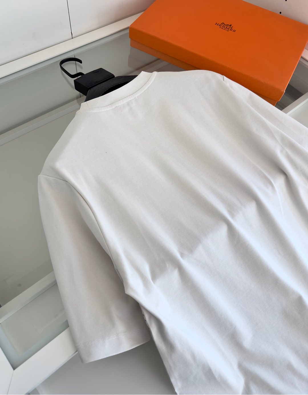 新商品 通気性いい エルメスtシャツＮ級品 トップス 純綿 プリント 柔らかい ホワイト_7
