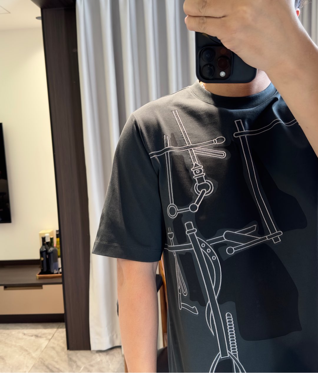 おすすめ エルメス tシャツ 値段スーパーコピー 高品質 トップス 純綿 プリント 柔らかい ブラック_2