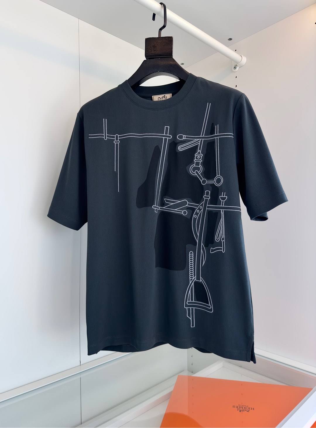 おすすめ エルメス tシャツ 値段スーパーコピー 高品質 トップス 純綿 プリント 柔らかい ブラック_3