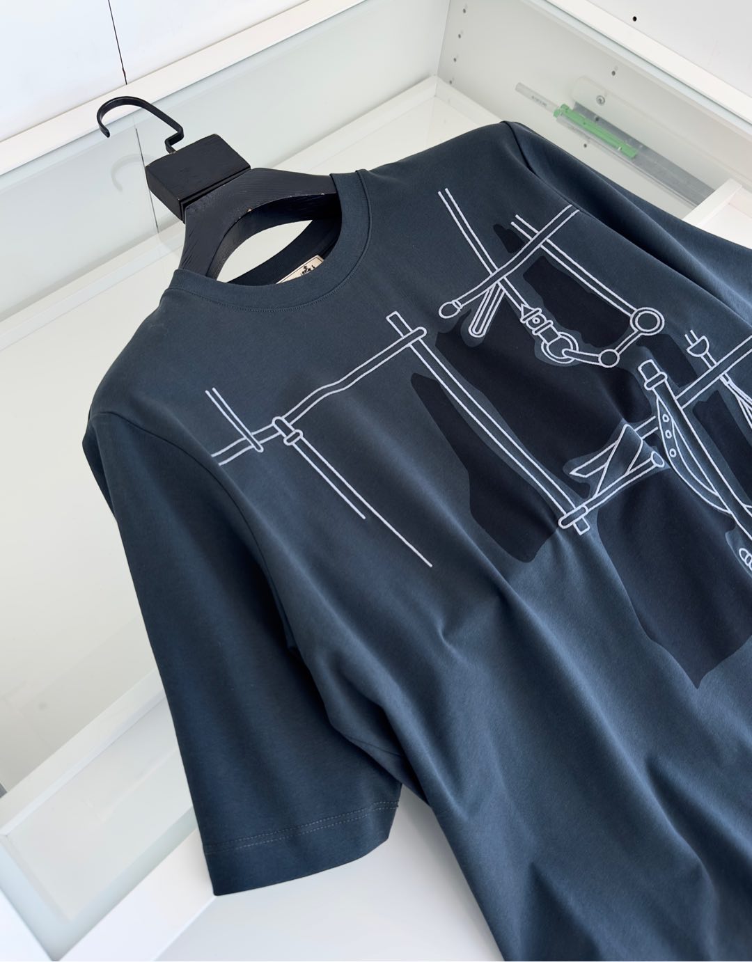 おすすめ エルメス tシャツ 値段スーパーコピー 高品質 トップス 純綿 プリント 柔らかい ブラック_5