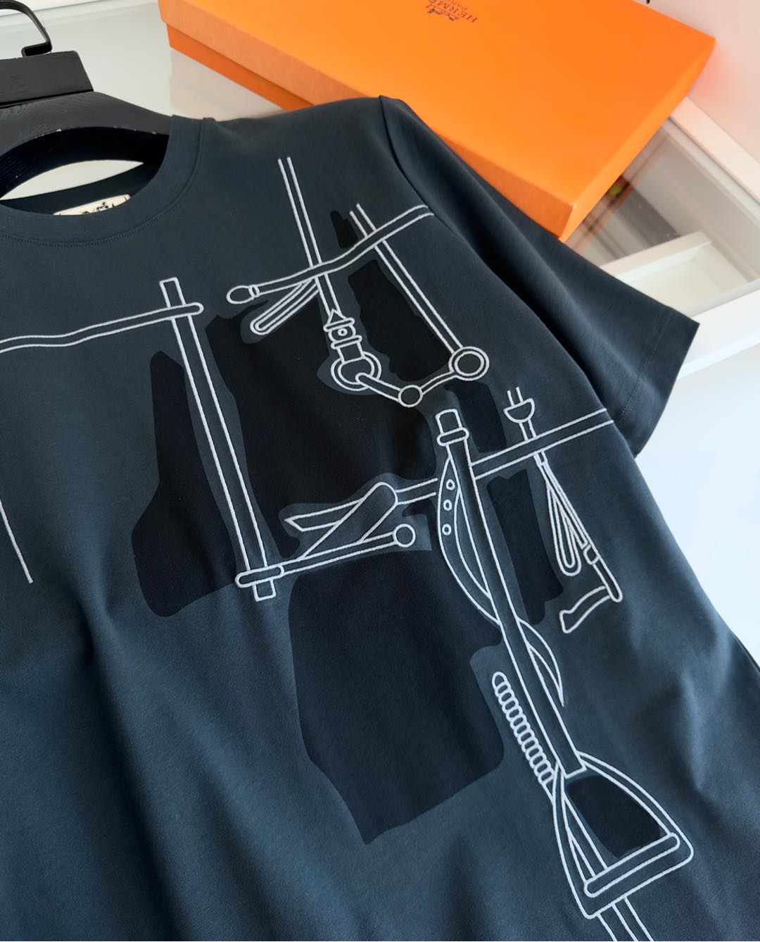 おすすめ エルメス tシャツ 値段スーパーコピー 高品質 トップス 純綿 プリント 柔らかい ブラック_6