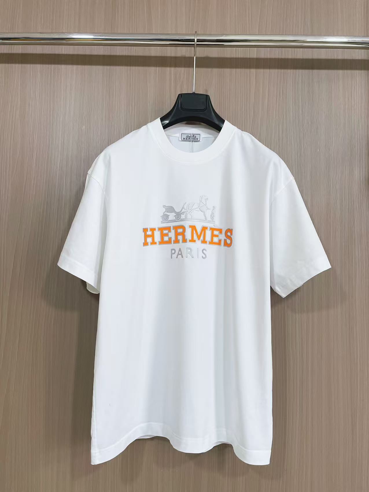 人気新作 tシャツ 縫い方スーパーコピー トップス 純綿 ロゴプリント 半袖 シンプル 男女兼用 ホワイト_1