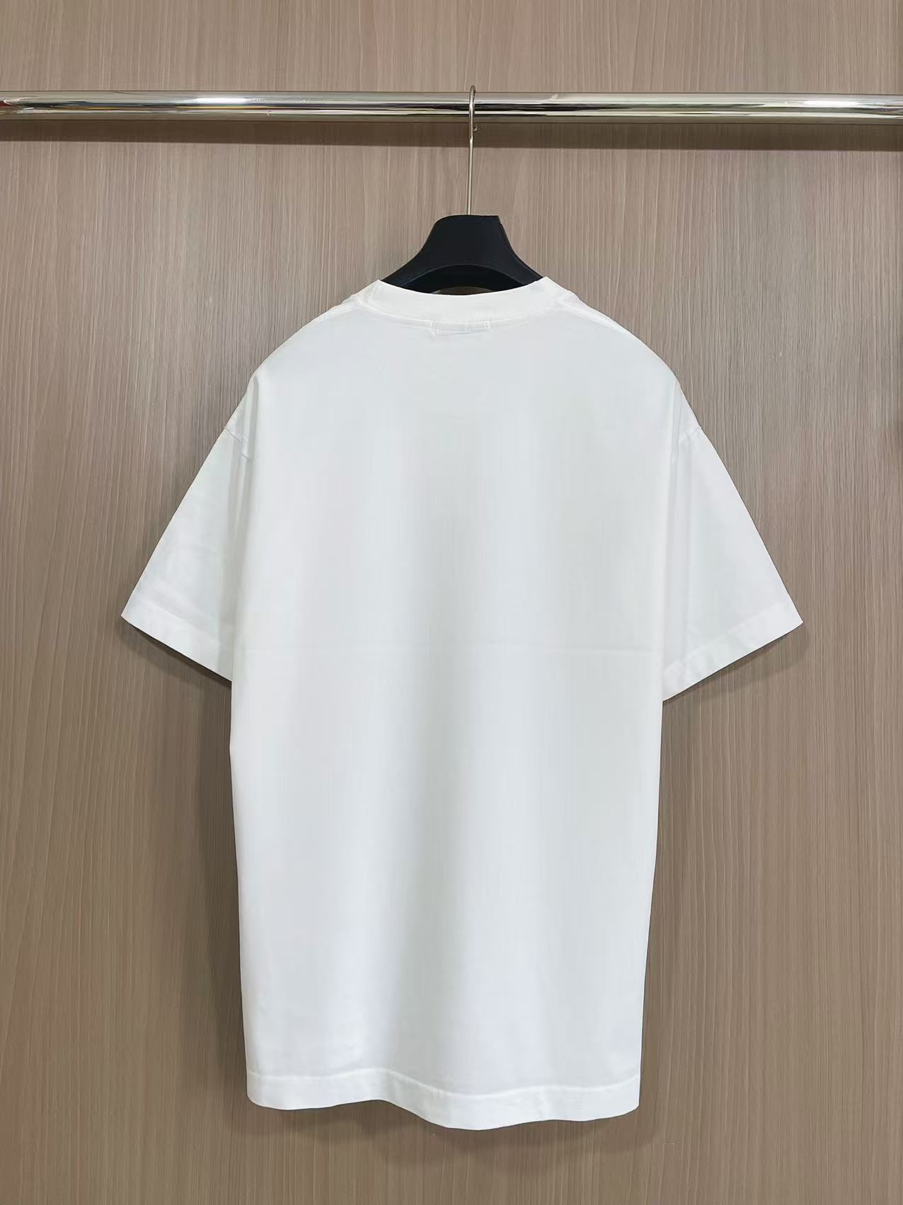 人気新作 tシャツ 縫い方スーパーコピー トップス 純綿 ロゴプリント 半袖 シンプル 男女兼用 ホワイト_2