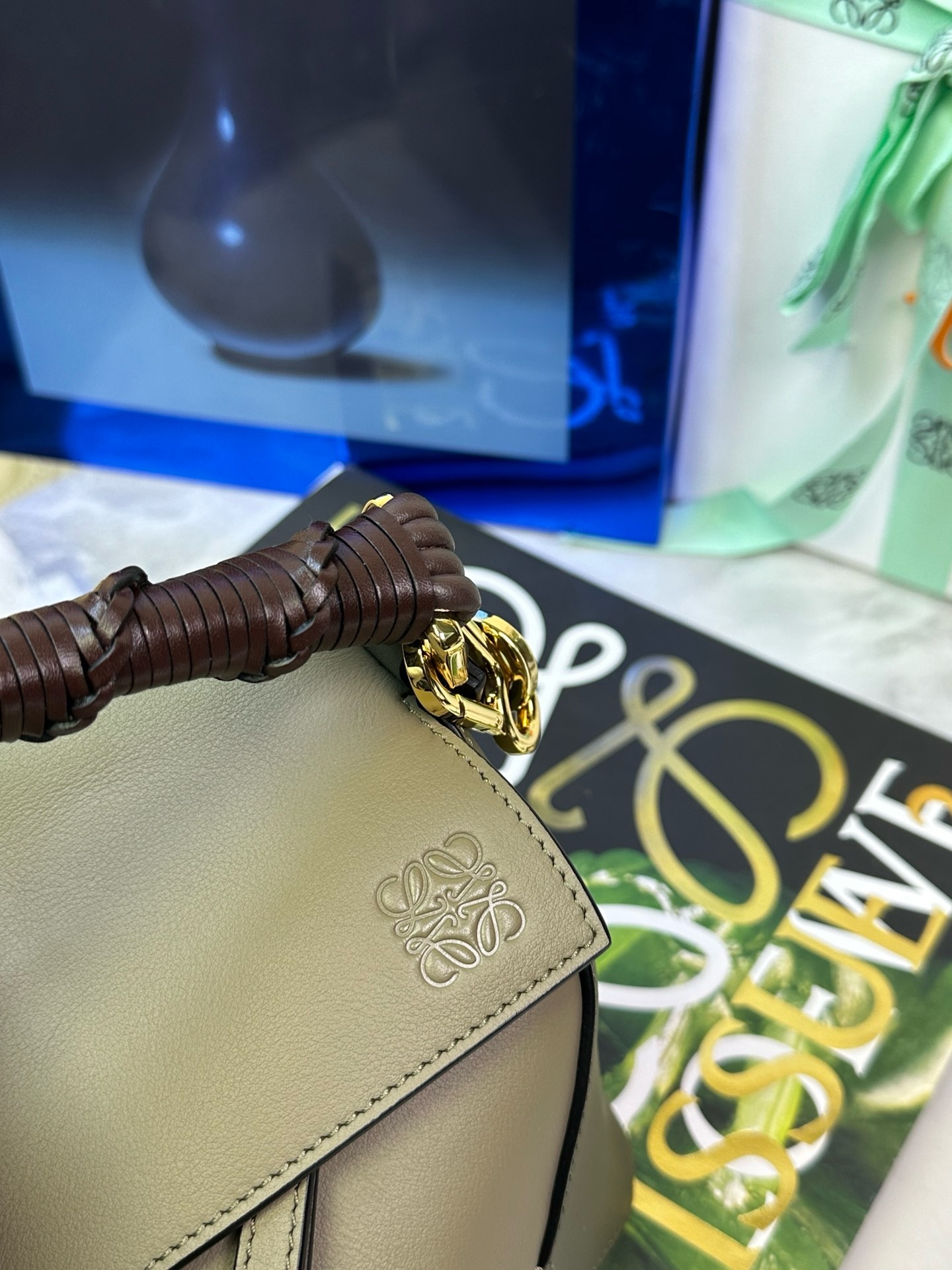 loewe ショルダー バッグＮ級品 斜め掛けバッグ 編みハンド 牛革 高品質 ファッション 062405 グリーン_8