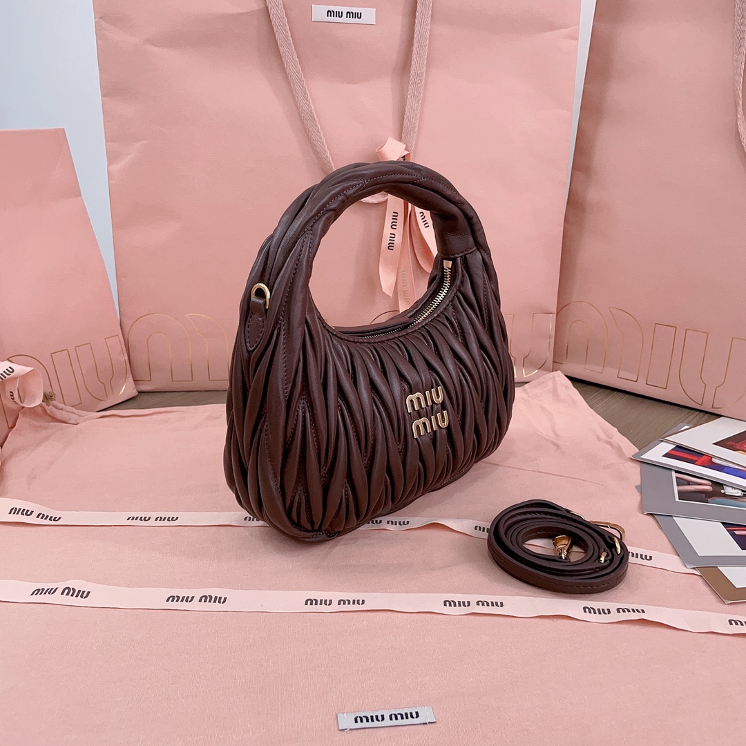 miumiu ナッパ クリスタル偽物 ハンドバッグ 牛革 レザー 優雅 可愛い 5BC125 ブラック_2