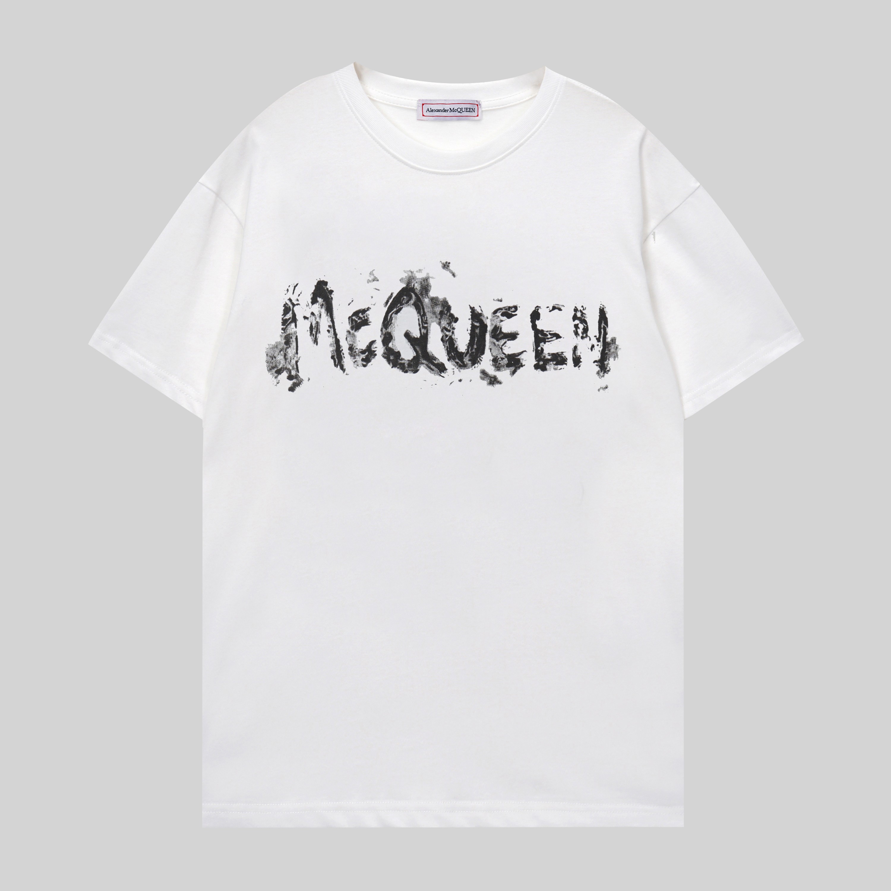 人気定番 アレキサンダーマックイーン tシャツ偽物 純綿 トップス 短袖 プリント コットン 2色可選_4